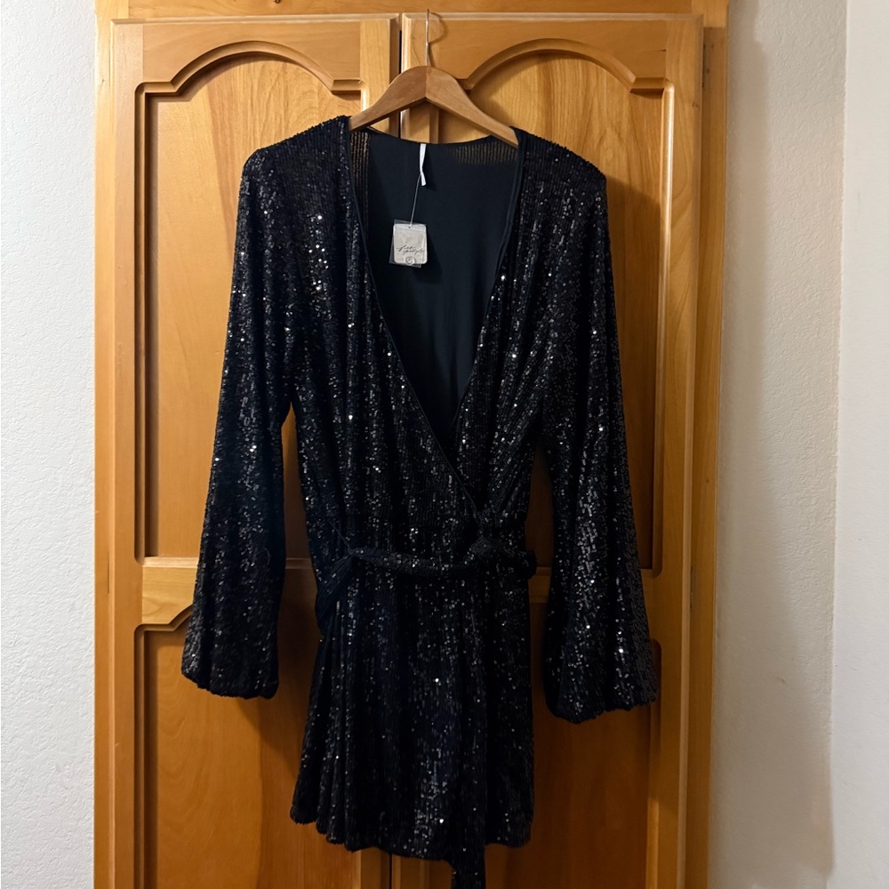 Free People Black Sequin Romper - Picture 7 of 10